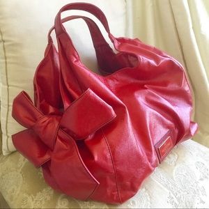 ❌Sold.Authentic Valentino red patent bow tote Hobo